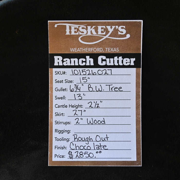 15" TESKEY'S PRO RANCH CUTTING SADDLE