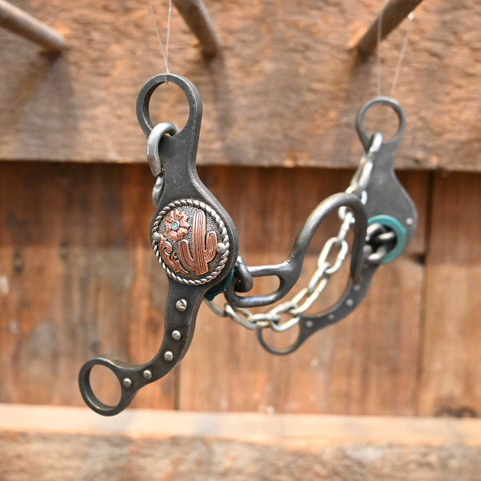 Paul Petska Ported Chain Bit w/ Copper Cactus Concho Tack - Bits Paul Petska