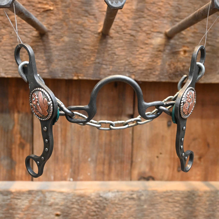 Paul Petska Ported Chain Bit w/ Copper Cactus Concho Tack - Bits Paul Petska