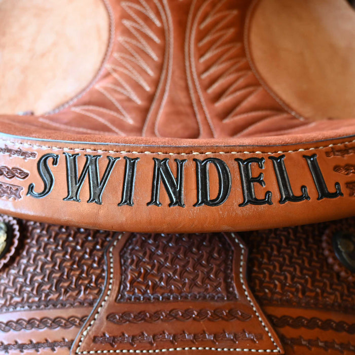 14" USED LAZY "L" BY LARRY COATS TEAM ROPING SADDLE