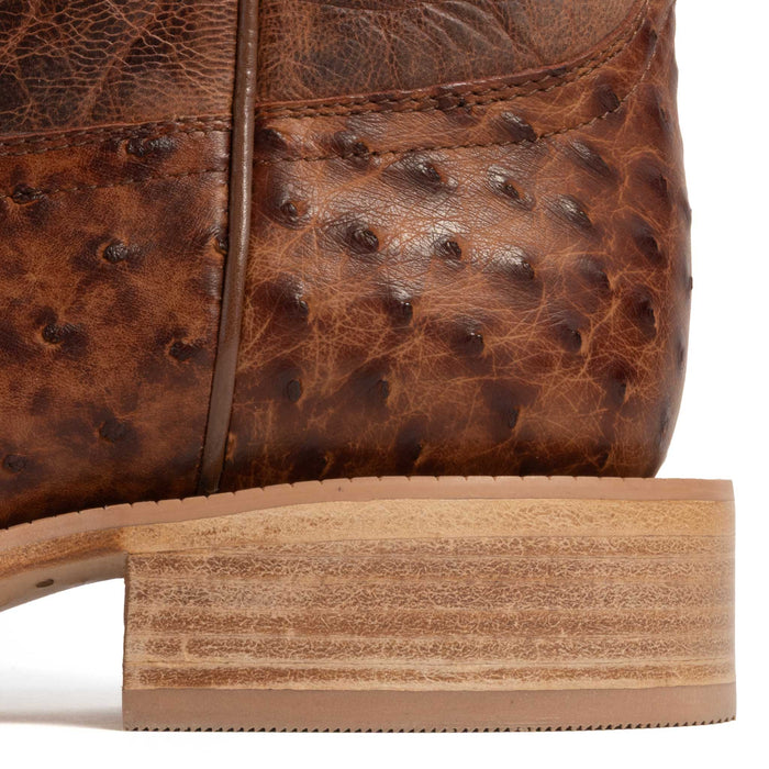 R. Watson Men's Square Toe Brass Full Quill Ostrich Western Boot
