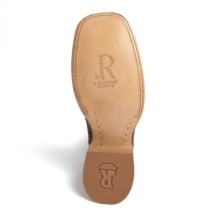 R. Watson Men's Cutter Toe Brass Full Quill Western Boot