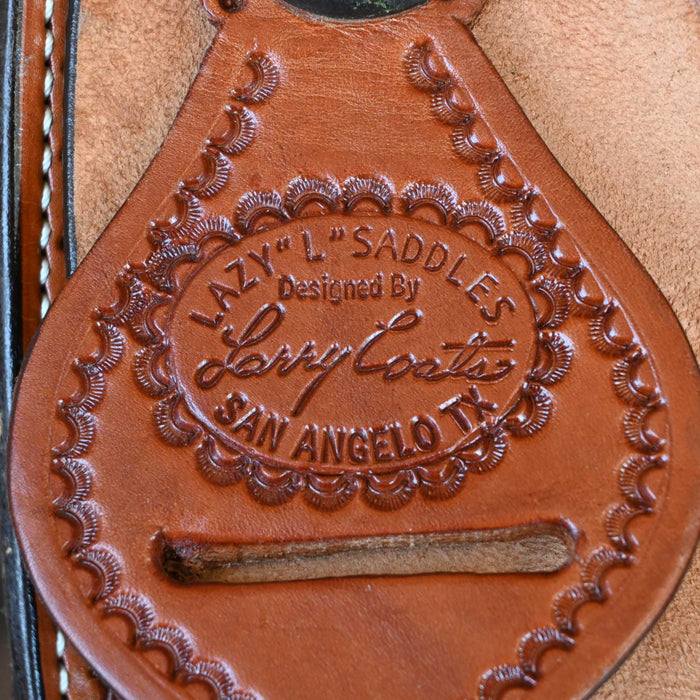 14" USED LAZY "L" BY LARRY COATS TEAM ROPING SADDLE