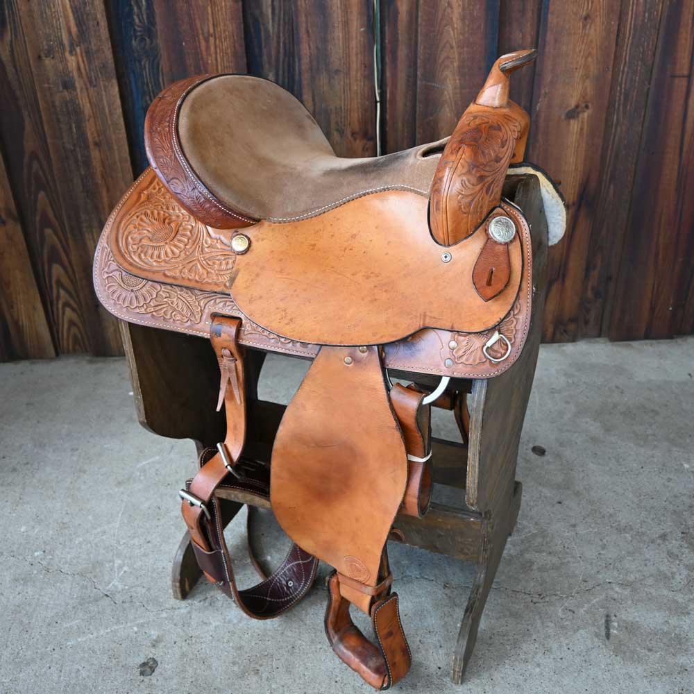 16" USED HEREFORD ROPING SADDLE Saddles Hereford Brand Tex Tan   