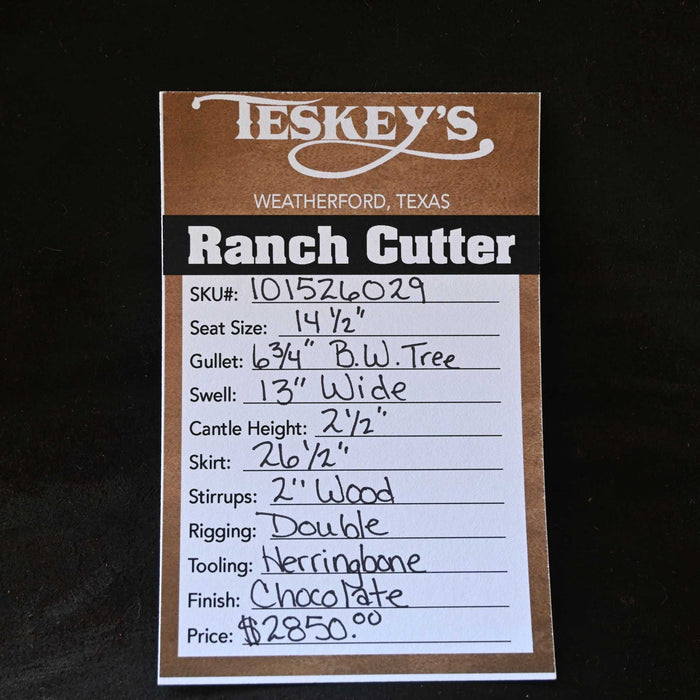 14.5" TESKEY'S PRO RANCH CUTTING SADDLE