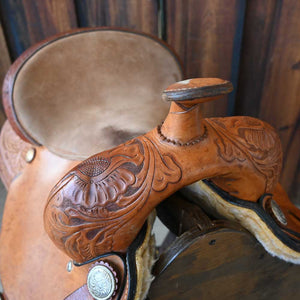 16" USED HEREFORD ROPING SADDLE Saddles Hereford Brand Tex Tan   