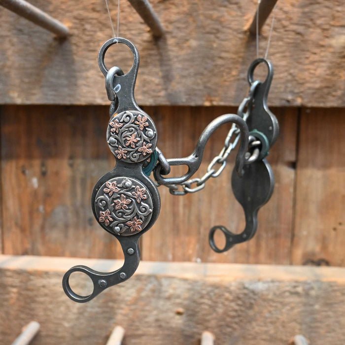 Paul Petska Ported Chain Bit w/ Floral Copper Conchos Tack - Bits Paul Petska
