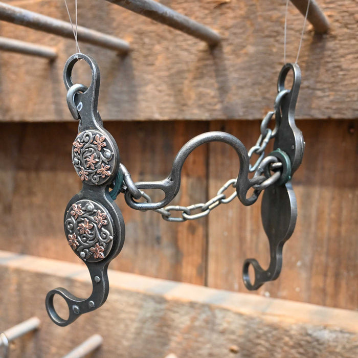Paul Petska Ported Chain Bit w/ Floral Copper Conchos Tack - Bits Paul Petska