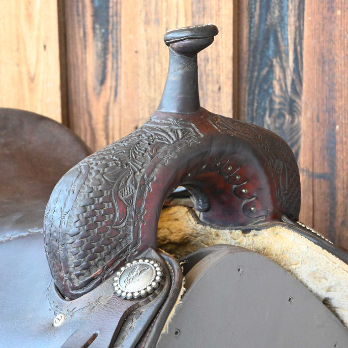 16.5" USED BROKEN J RANCH CUTTER SADDLE