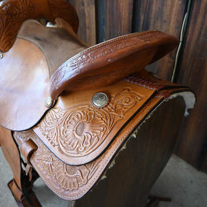 16" USED HEREFORD ROPING SADDLE Saddles Hereford Brand Tex Tan   