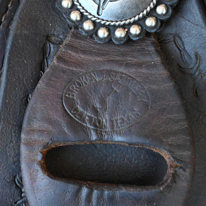 16.5" USED BROKEN J RANCH CUTTER SADDLE