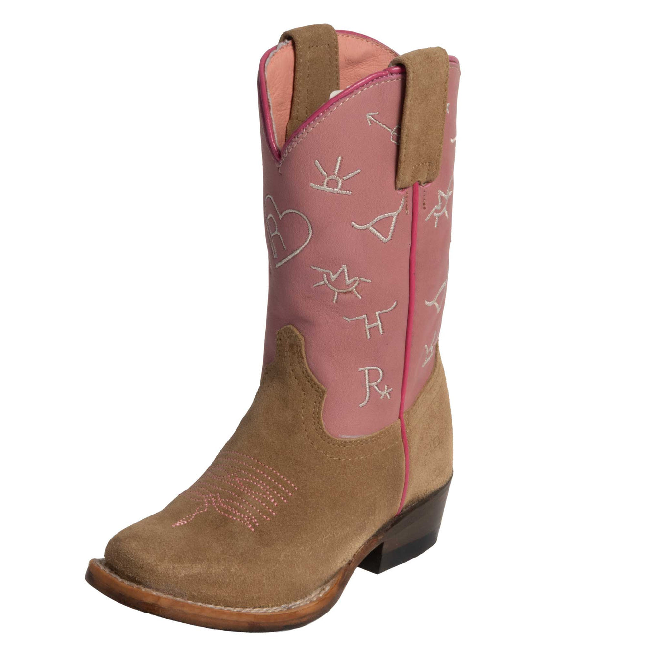 Roper Girl's Cutter Toe Pink Leather Brands Western Boot - FINAL SALE KIDS - Footwear - Boots Roper Apparel & Footwear
