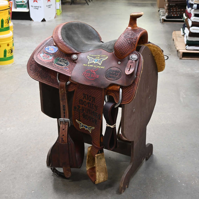 14.5" USED SCOTT THOMAS TEAM ROPING SADDLE