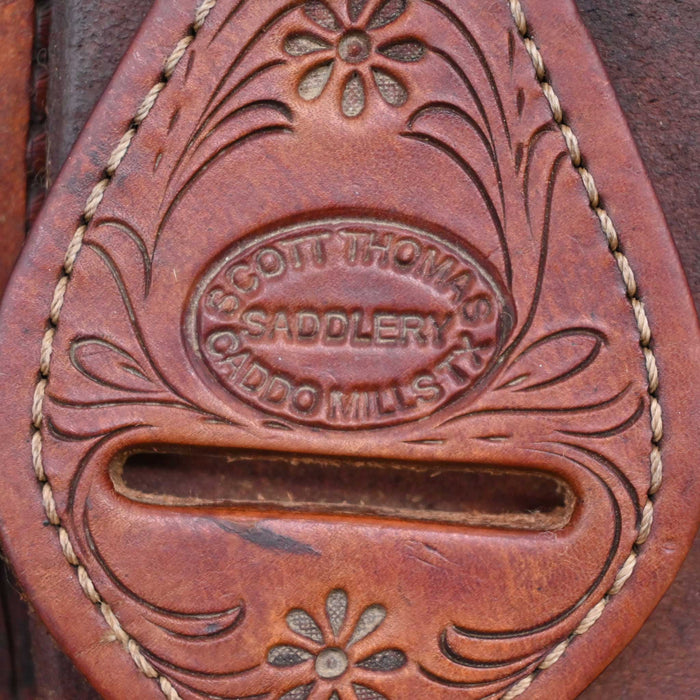 14.5" USED SCOTT THOMAS TEAM ROPING SADDLE