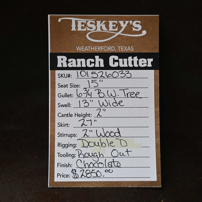 15" TESKEY'S PRO RANCH CUTTING SADDLE