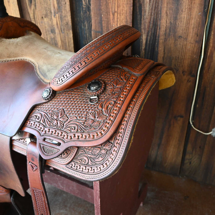 15.5" USED TESKEY'S TEAM ROPING SADDLE