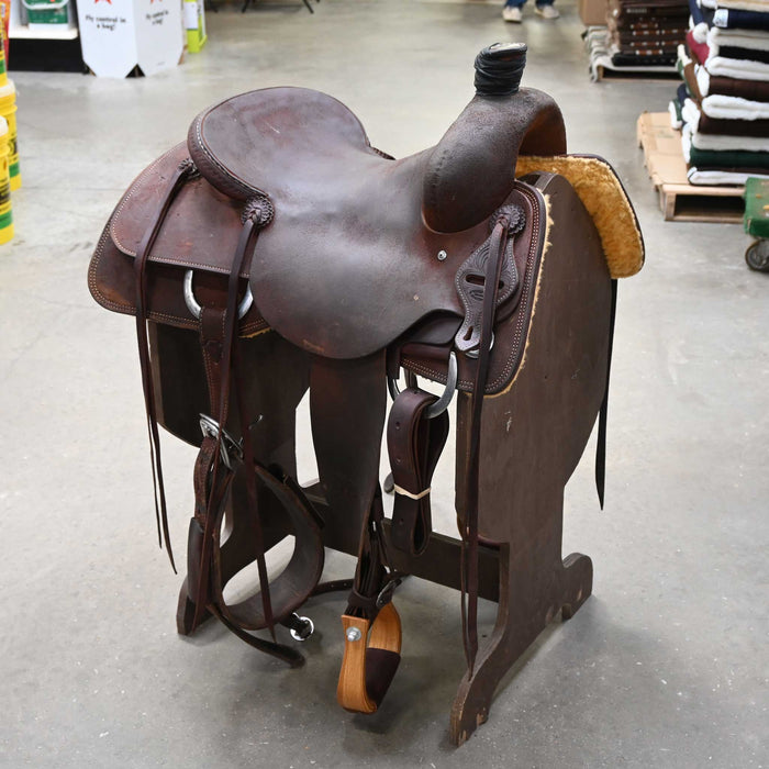 16" USED JEFF SMITH COW HORSE SADDLE