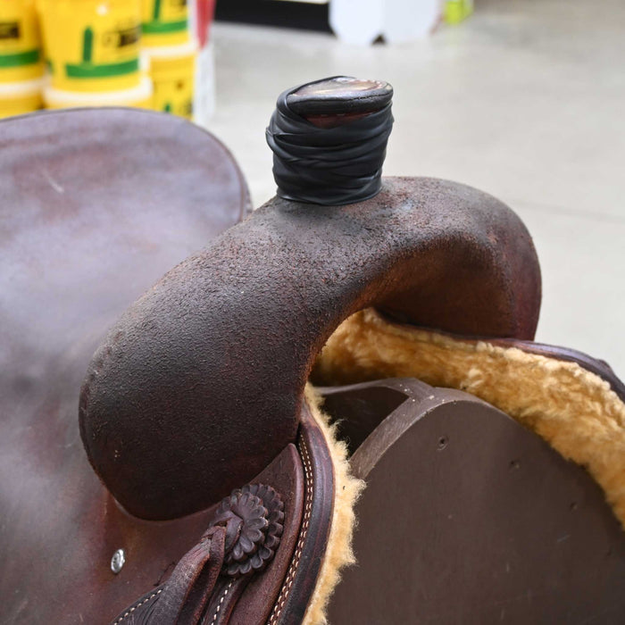 16" USED JEFF SMITH COW HORSE SADDLE