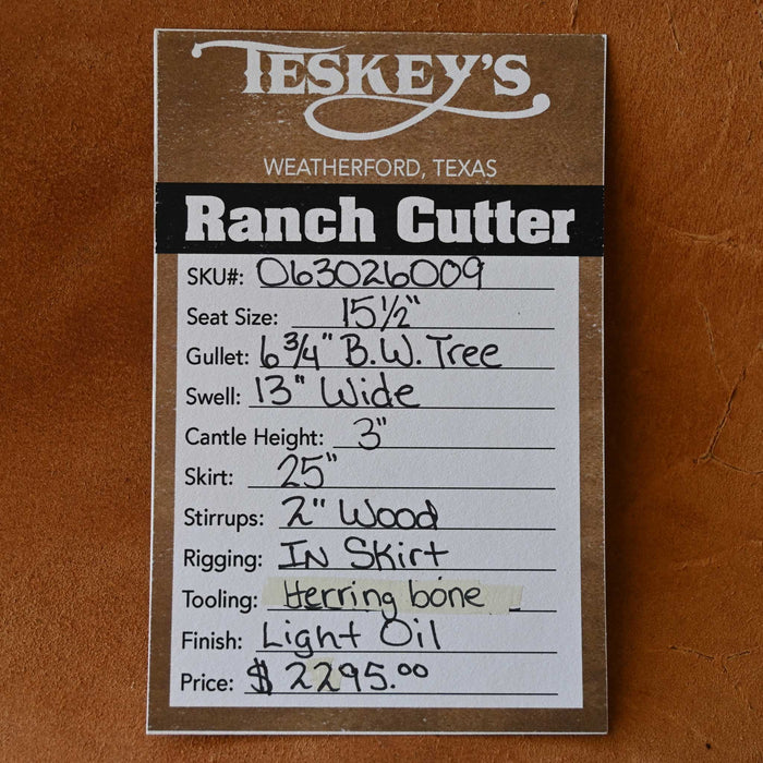 15.5" TESKEY'S RANCH CUTTER SADDLE