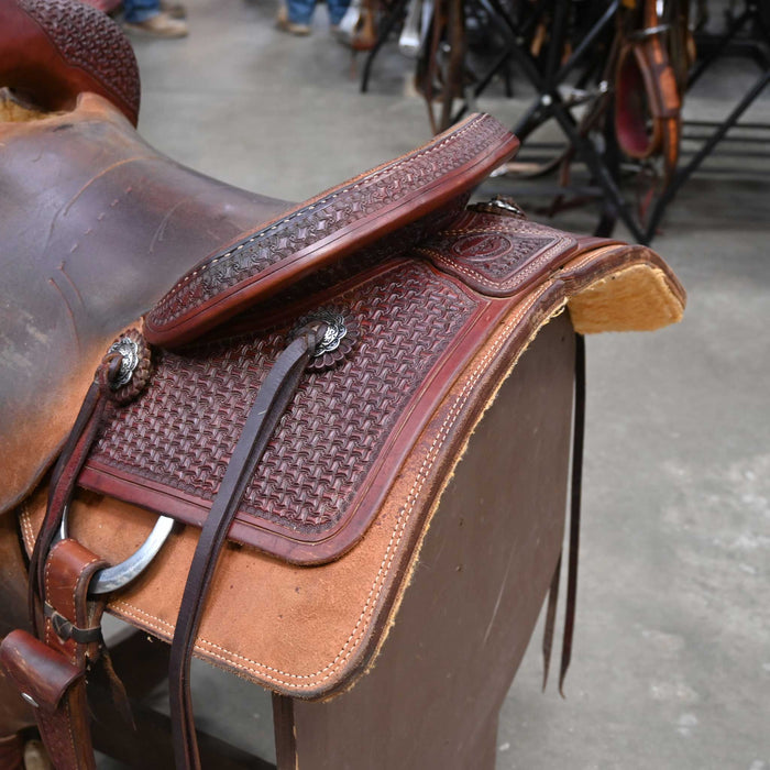 15.5" USED TESKEY'S RANCH CUTTER SADDLE Saddles - Used Teskey's Saddlery