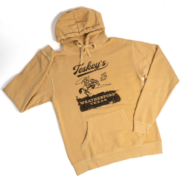 Teskey's Bronco Fleece Hoodie - Mustard