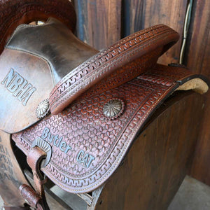 15" USED LAZY L LARRY COATS BARREL SADDLE Saddles Lazy L   