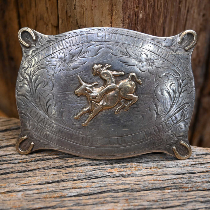Vintage 1953 Sunset Trails Sterling Silver & 10K Gold Trophy Buckle Collectibles Sunset Trails