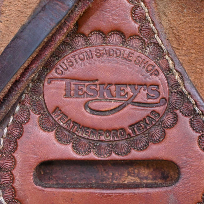 15.5" USED TESKEY'S RANCH CUTTER SADDLE Saddles - Used Teskey's Saddlery