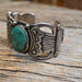 Vintage Bar G Sterling Silver Cuff with nice oval Turquoise Stone Collectibles Bar /G