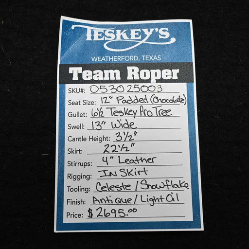 12" TESKEY'S YOUTH TEAM ROPING SADDLE Saddles - New Teskey's Saddlery