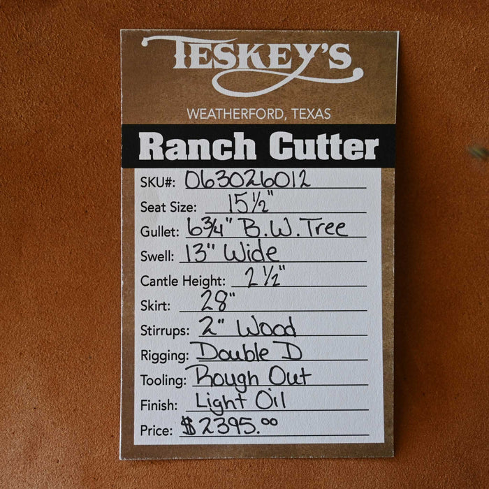15.5" TESKEY'S RANCH CUTTER SADDLE