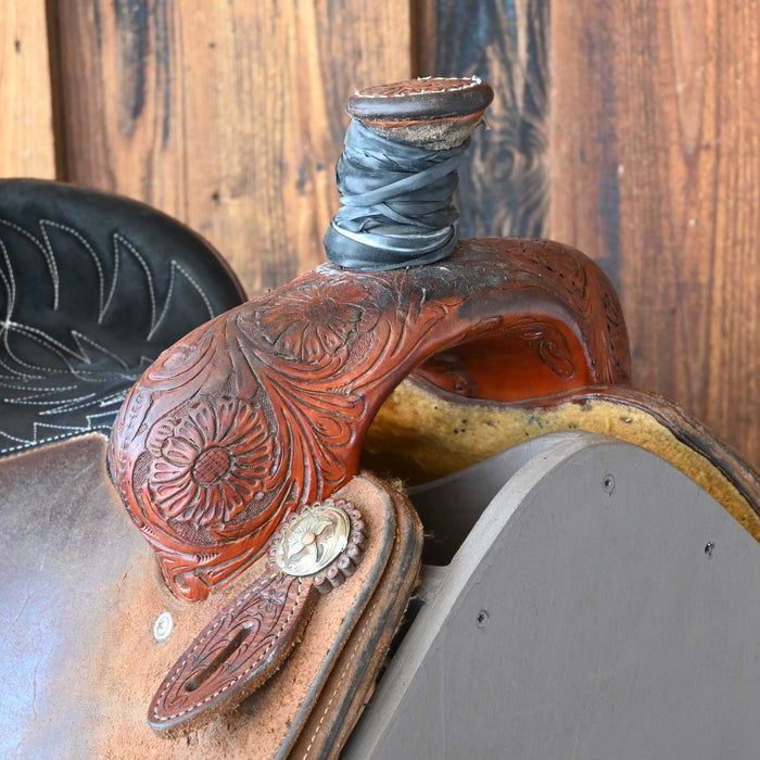 14" USED CACTUS TEAM ROPING SADDLE