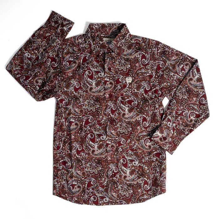 Cinch Boy's Paisley Burgundy Shirt KIDS - Boys - Clothing - Shirts - Long Sleeve Shirts Cinch