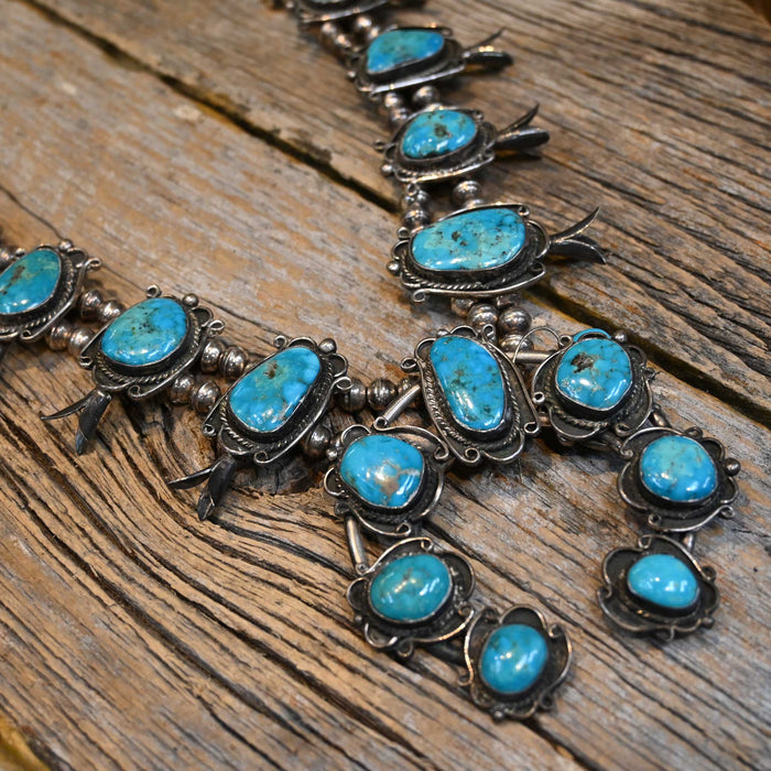1960's-70's Turquoise Squash Blossom Florets Necklace Collectibles MISC