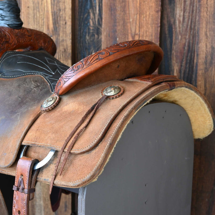 14" USED CACTUS TEAM ROPING SADDLE