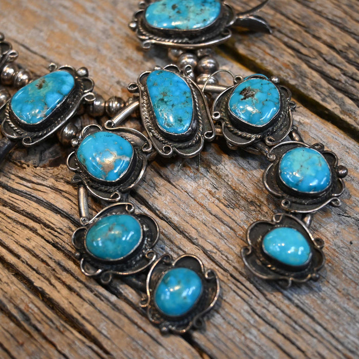 1960's-70's Turquoise Squash Blossom Florets Necklace Collectibles MISC