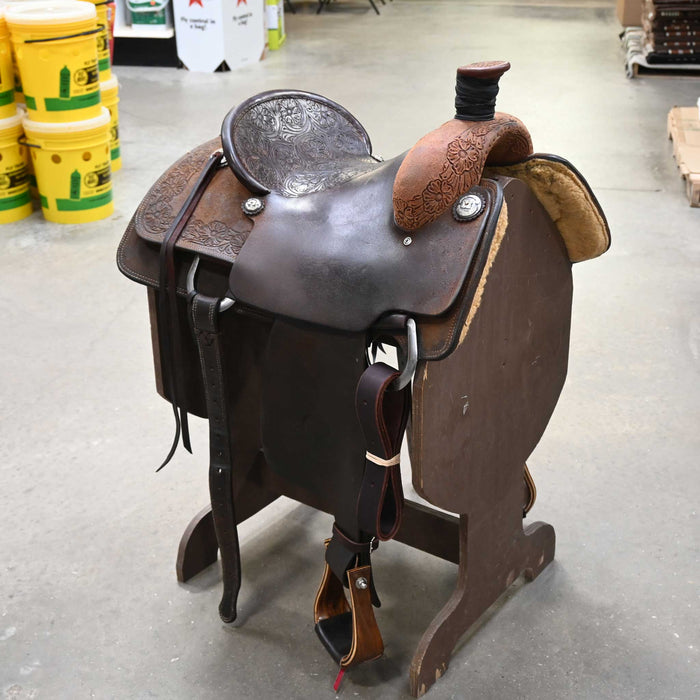14.5" USED CACTUS RELENTLESS TEAM ROPING SADDLE