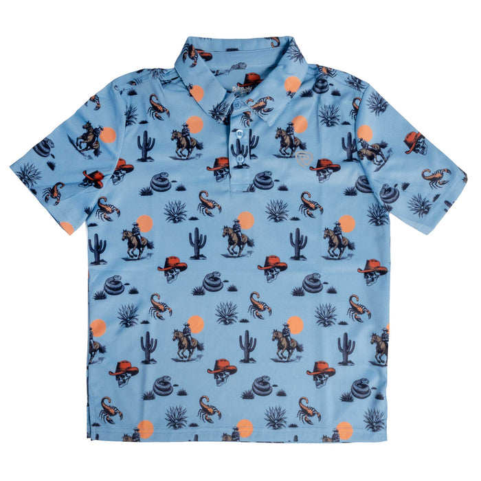 Rock & Roll Denim Boy's Blue Desert Print Polo Shirt KIDS - Boys - Clothing - Shirts - Short Sleeve Shirts Panhandle