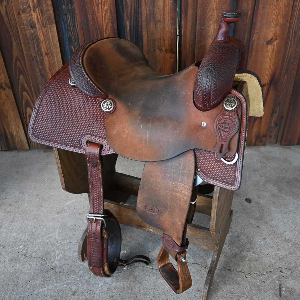 15.5" USED TESKEY'S PRO CUTTER RANCH CUTTER SADDLE