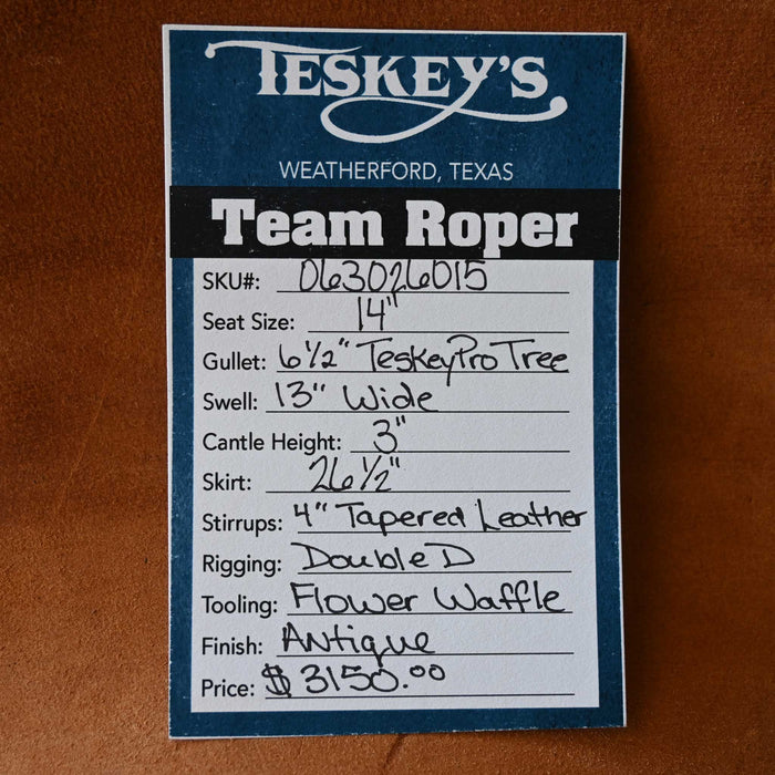 14" TESKEY'S TEAM ROPING SADDLE