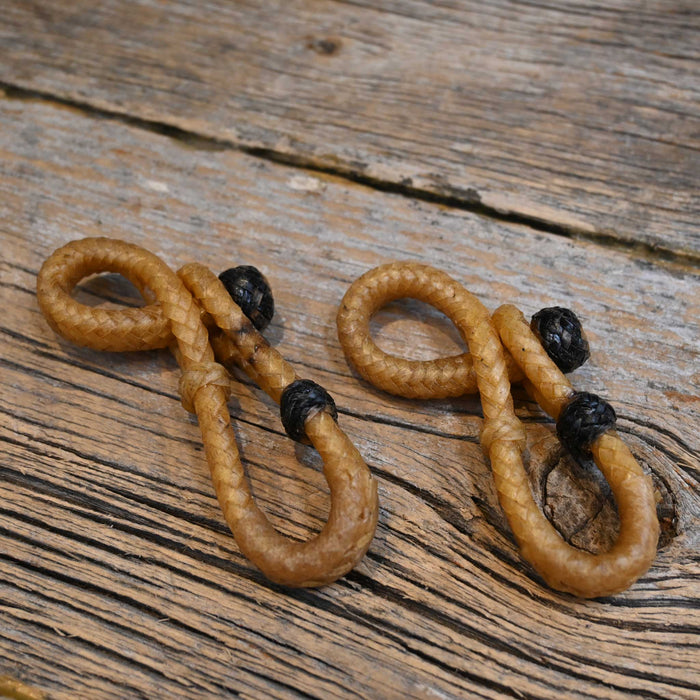 Beige Waxed Rawhide Rein Connectors Tack - Reins MISC