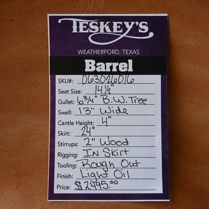 14.5" TESKEY'S BARREL SADDLE