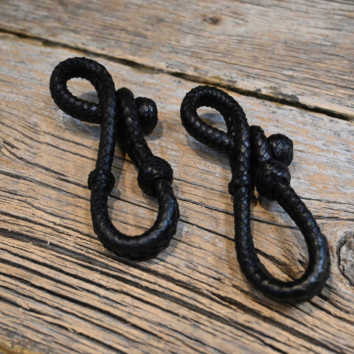 Black Rawhide Rein Connectors Tack - Reins MISC