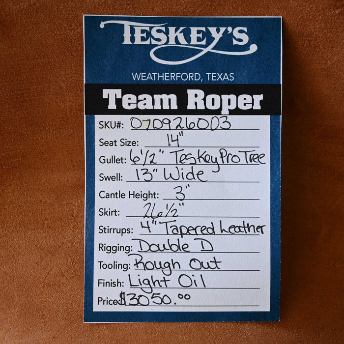 14" TESKEY'S TEAM ROPING SADDLE