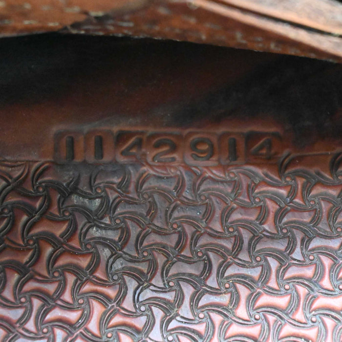 14" USED LAZY "L" BY LARRY COATS TEAM ROPING SADDLE