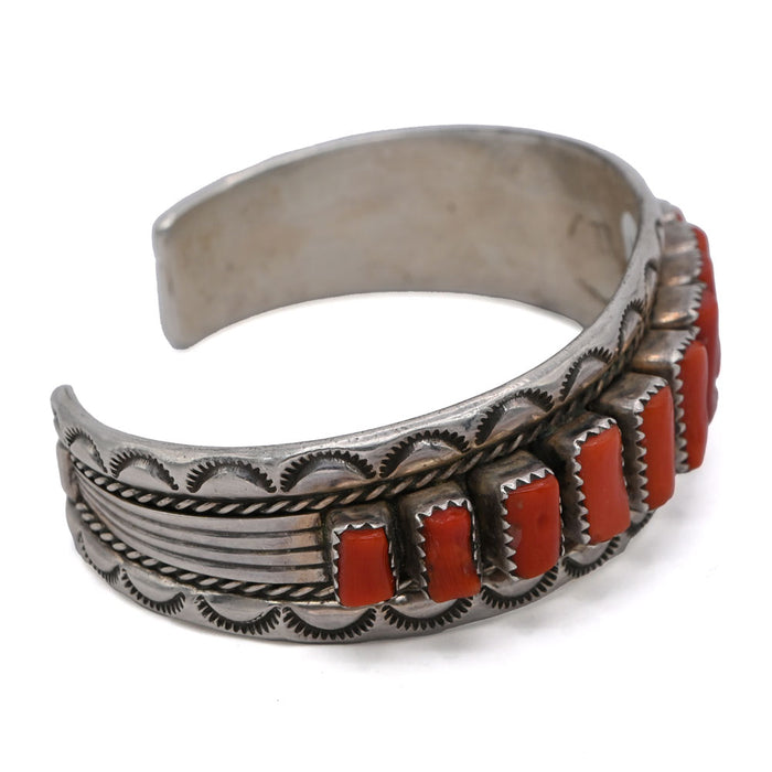 Tommie Tso Jr. Navajo Coral Cuff WOMEN - Accessories - Jewelry - Bracelets Manitou Gallery Historic