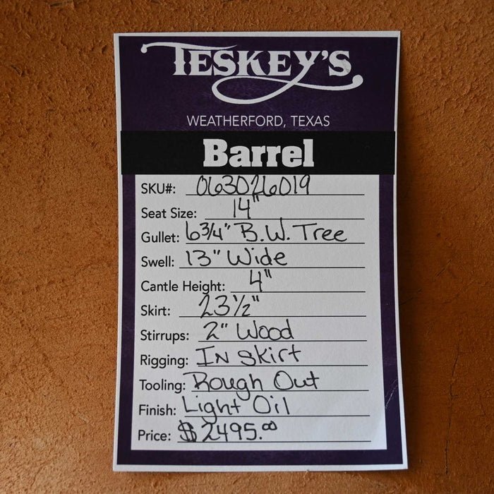 14" TESKEY'S BARREL SADDLE
