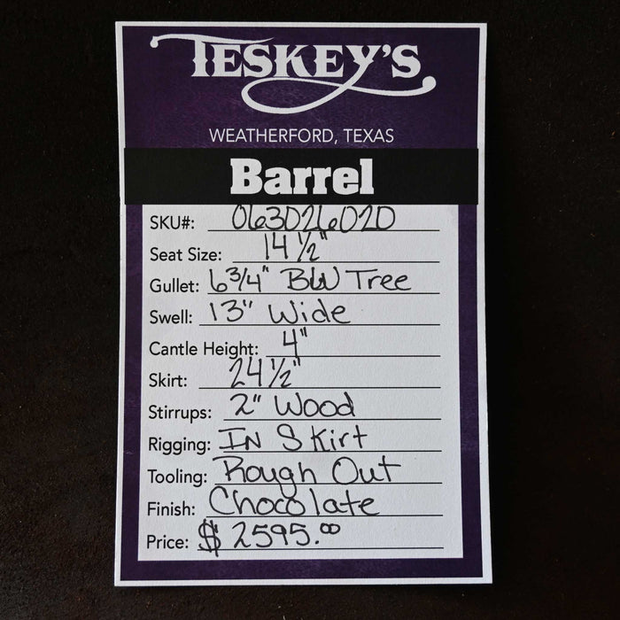 14.5" TESKEY'S BARREL SADDLE