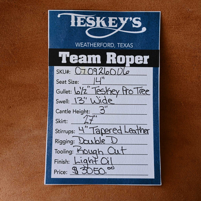 14" TESKEY'S TEAM ROPING SADDLE