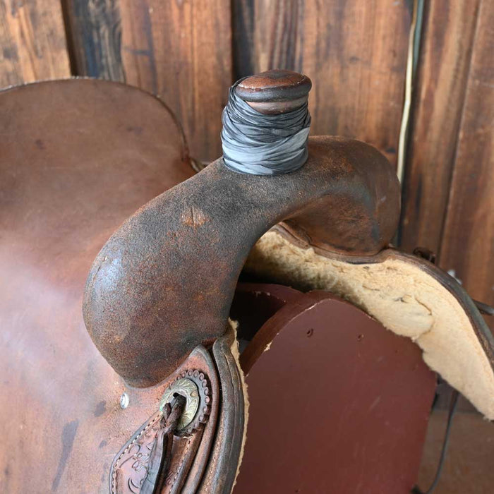 16.5" USED JEFF SMITH COW HOSRE SADDLE Saddles - Used Jeff Smith